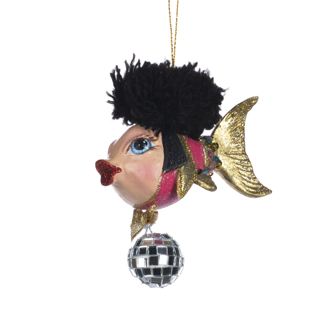 DISCO Kugel GOLDFISH, Pink, Fisch, ca.11,5 cm  von  Catherine Collection / Goodwill     