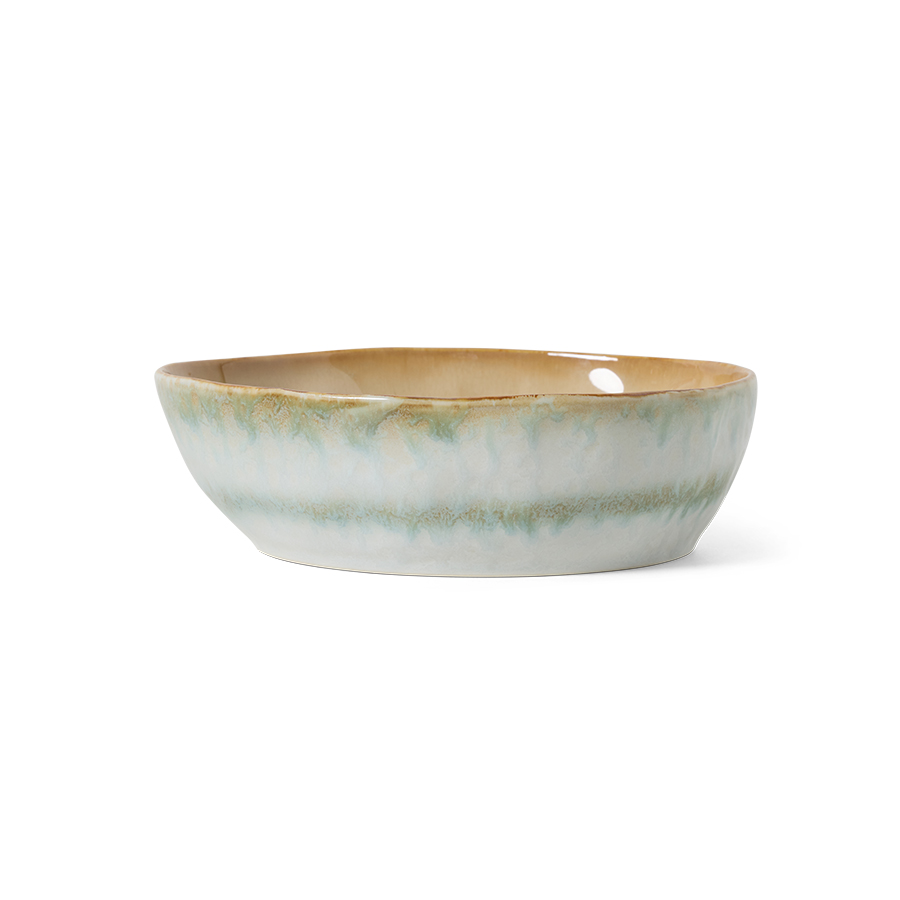 HKliving 70's ceramics: pasta bowl, PETAL,  Siebziger Jahre Geschirr, Keramik pro Stück 