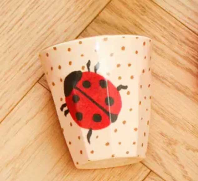 Rice Melamin Becher klein - Fairytale Print - Marienkäfer , 160 ml pro Stück