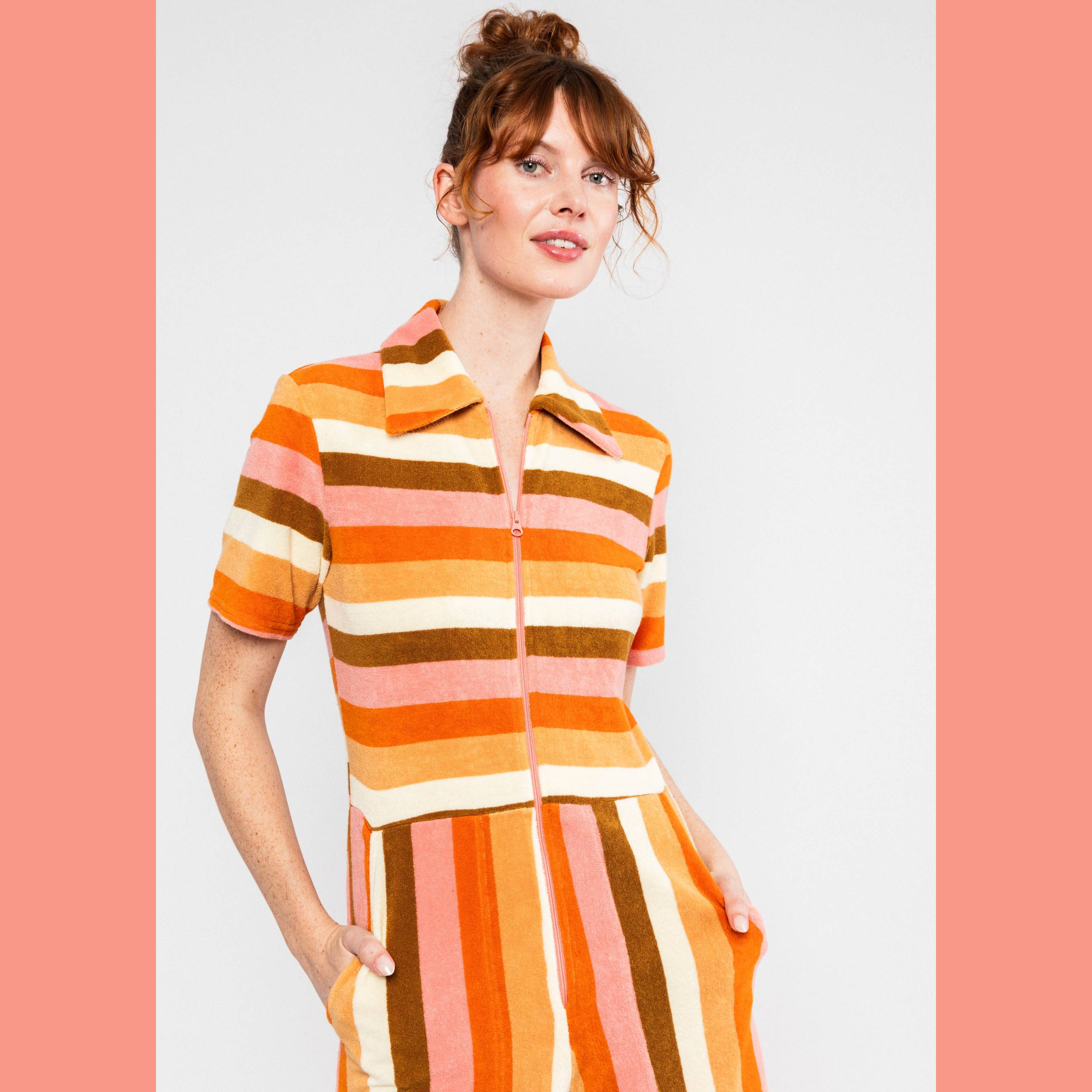 Blutsgeschwister Jumpsuit Reneé Love Twist - sunny spirit stripe, Jumpsuit Frottee