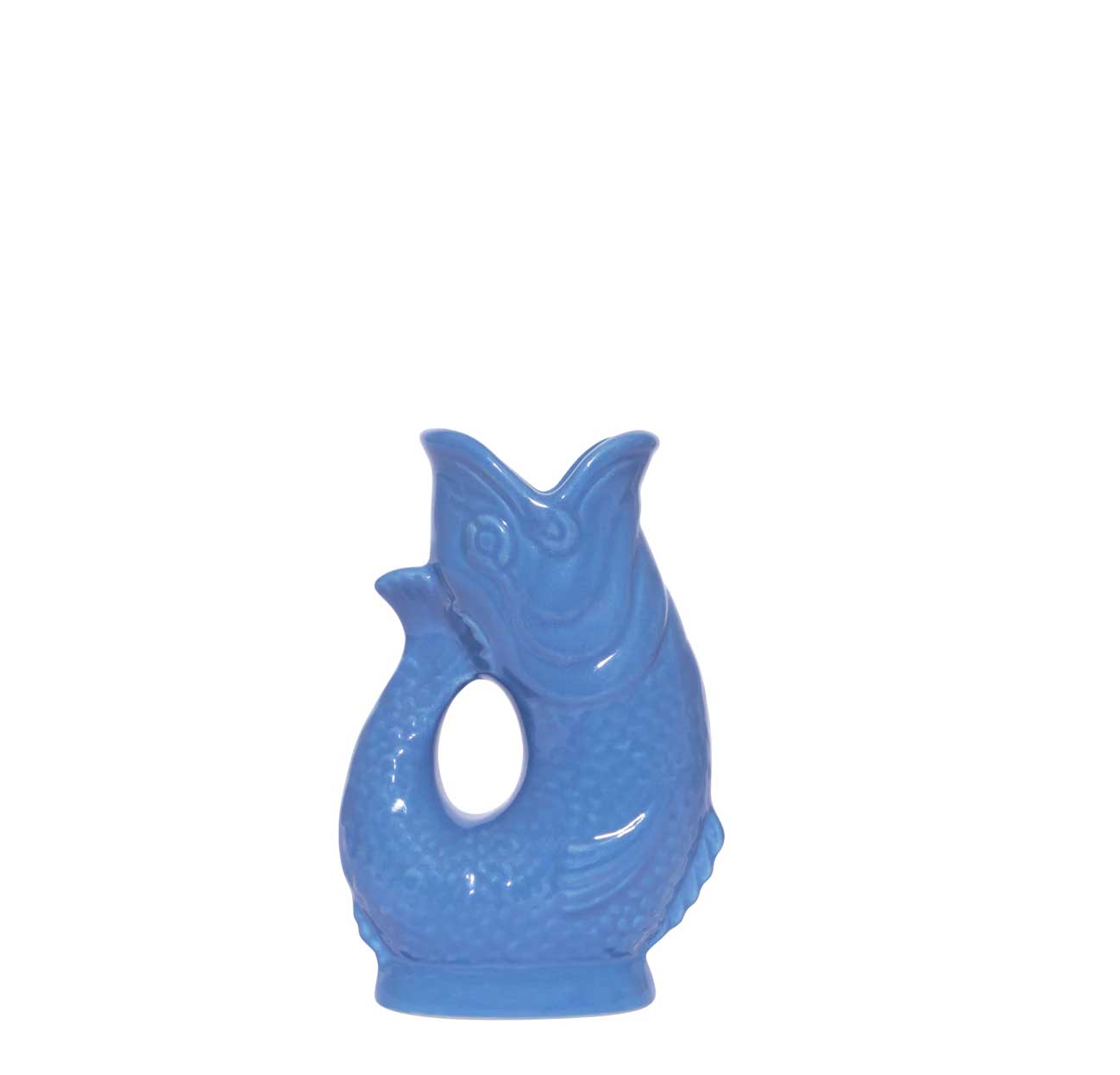 Gluckigluck  Fisch Vase MINI seablue/ blau ca. 0,04 L, Höhe ca. 9 cm   