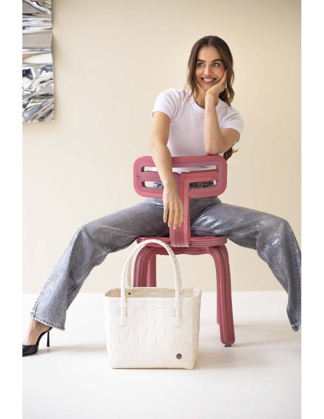 Handed By Paris - Shopper, Farbe: Pearl white