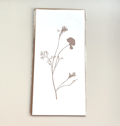 Dorothee Lehnen Briefkarte Mohn, handgedruckt, DIN lang von Dorothee Lehnen