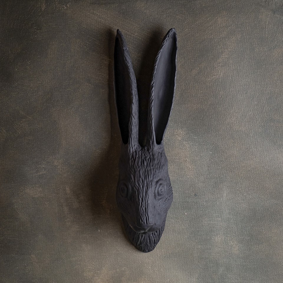 KLATT OBJECTS HERR KOWALSKI Wandvase Schwarz, Hase