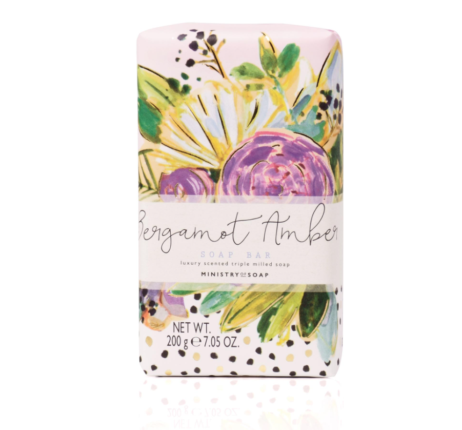 Ministry of Soap - Painted Blooms Soap - Seife, Bergamot & Amber 200 g