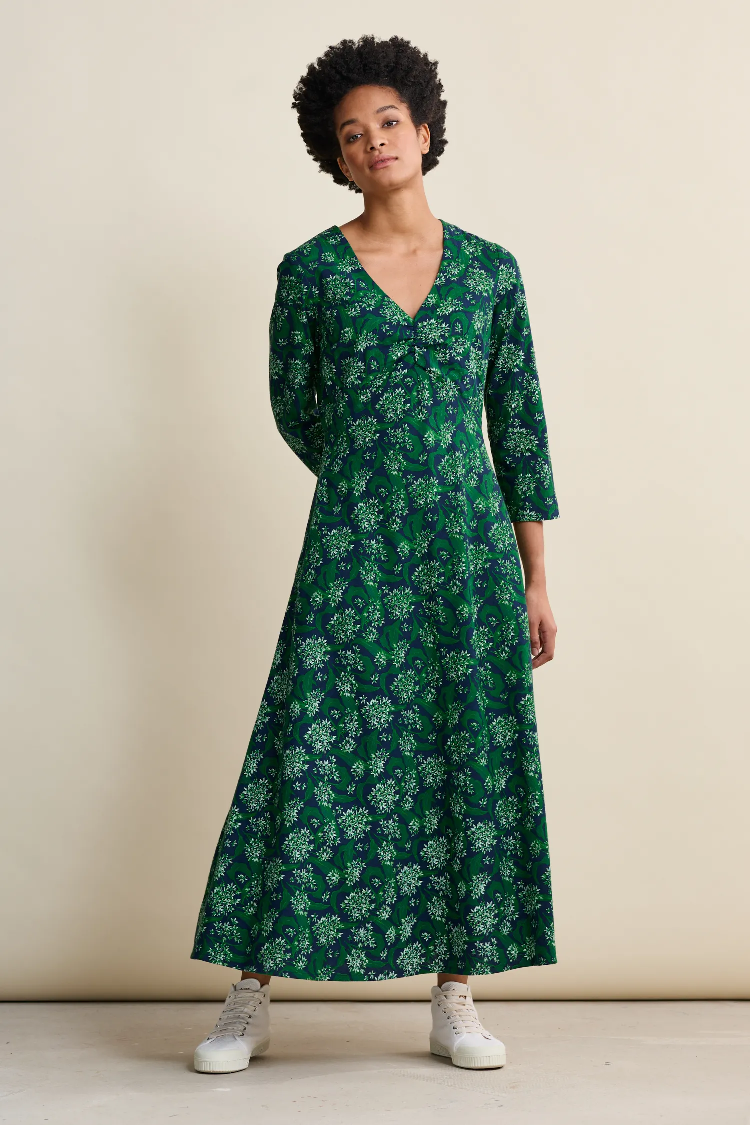 SEASALT CORNWALL Kleid Willow Blossom Dress, Muster: Woodland Garlic Maritime, Bärlauch Kleid