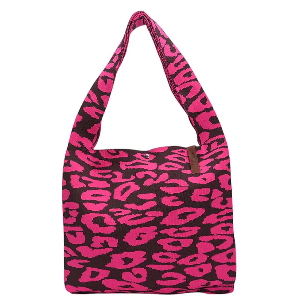LOT83 Shopper Lois 172, LEO PINK-Aubergine, ca.  45 x 35 cm