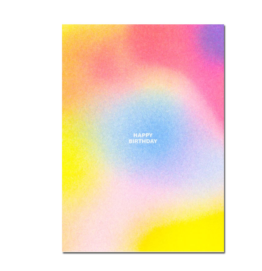 Herr und Frau Rio Postkarte Verlauf Happy Birthday , Risographie Postkarte
