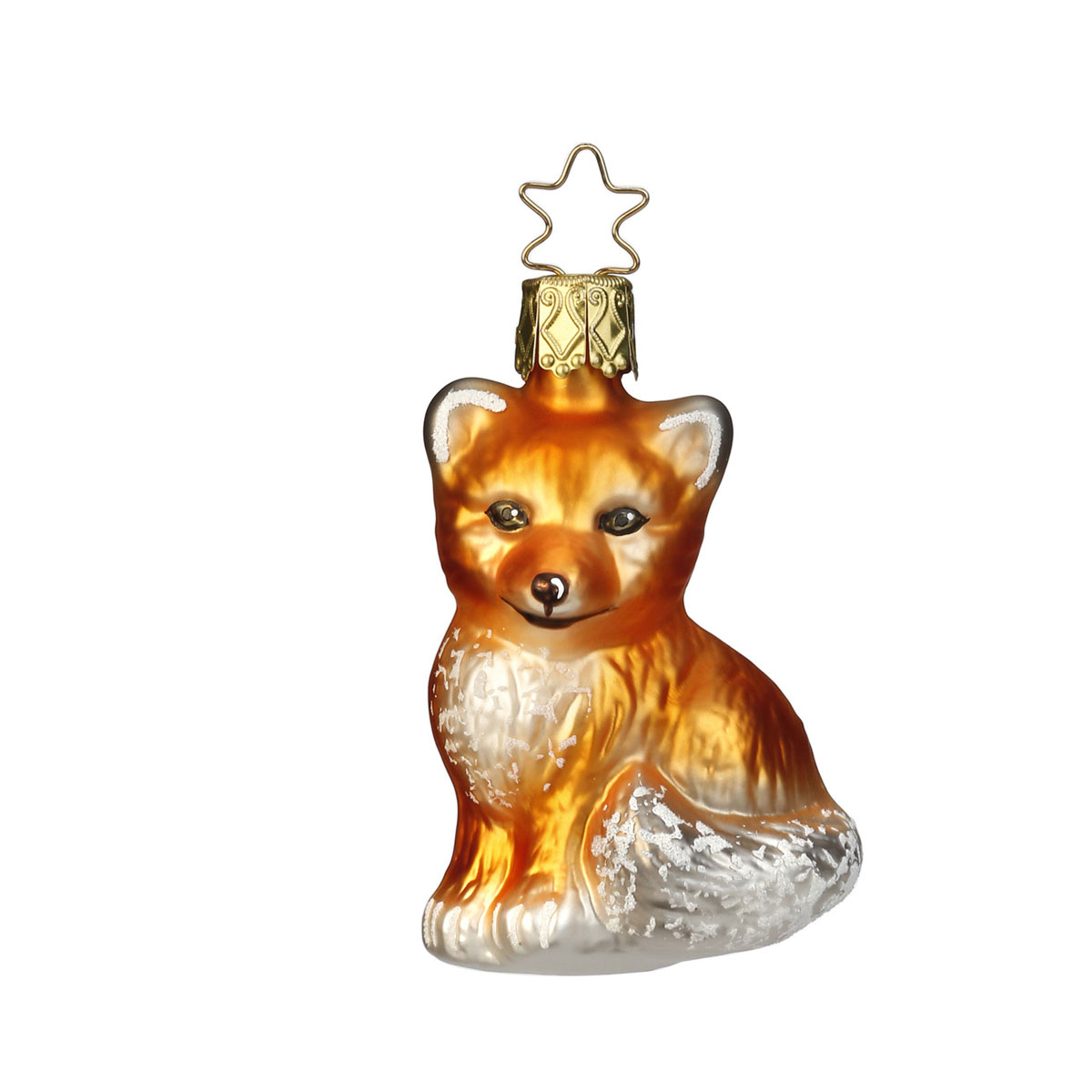 Inge Glas Christbaumkugel Füchslein, Fuchs, ca. 7,5 cm, Weihnachtsschmuck