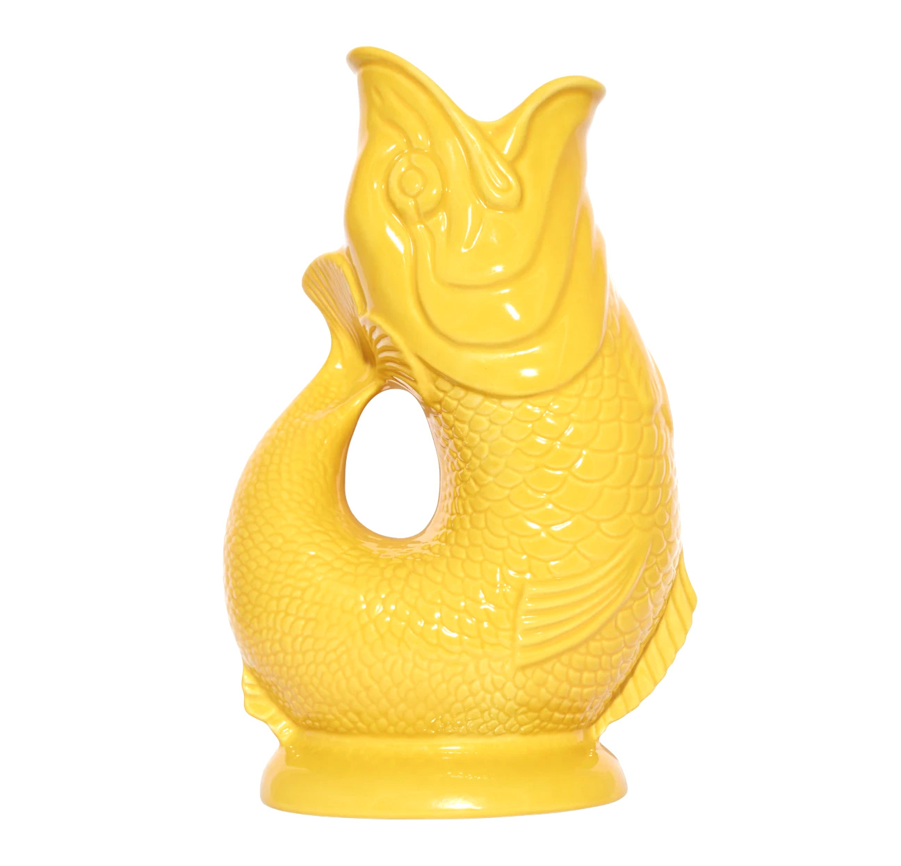 Gluckigluck  Fisch Karaffe/ Vase XL gelb ca. 1,1 L, Höhe ca. 27 cm  