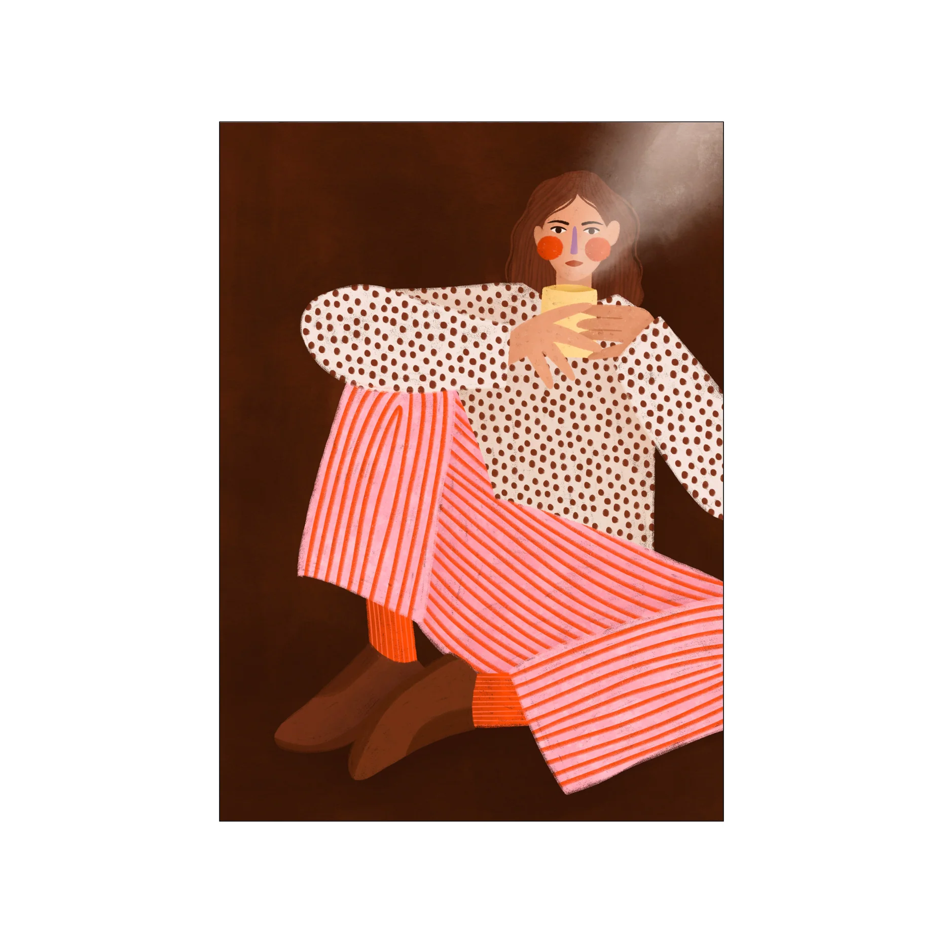 Kunstdruck A4 "Woman With the Cup of Tea"
