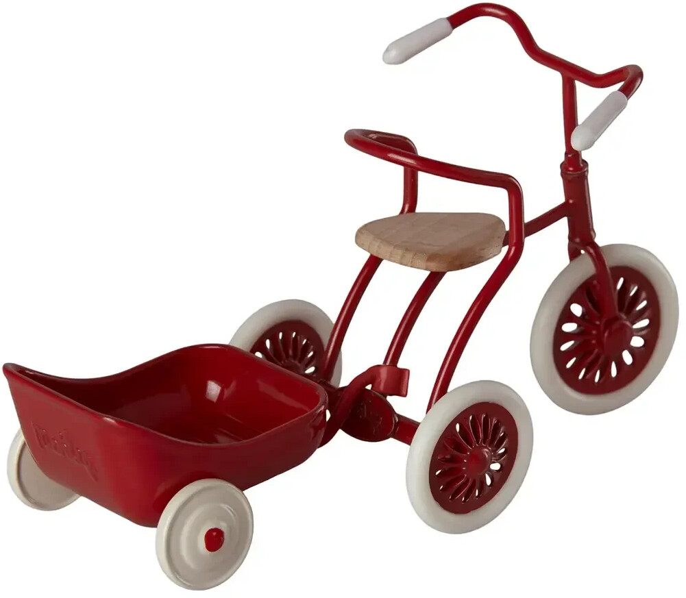 Maileg Dreirad rot, Abri à tricycle, Maus,  Höhe ca. 9 cm    