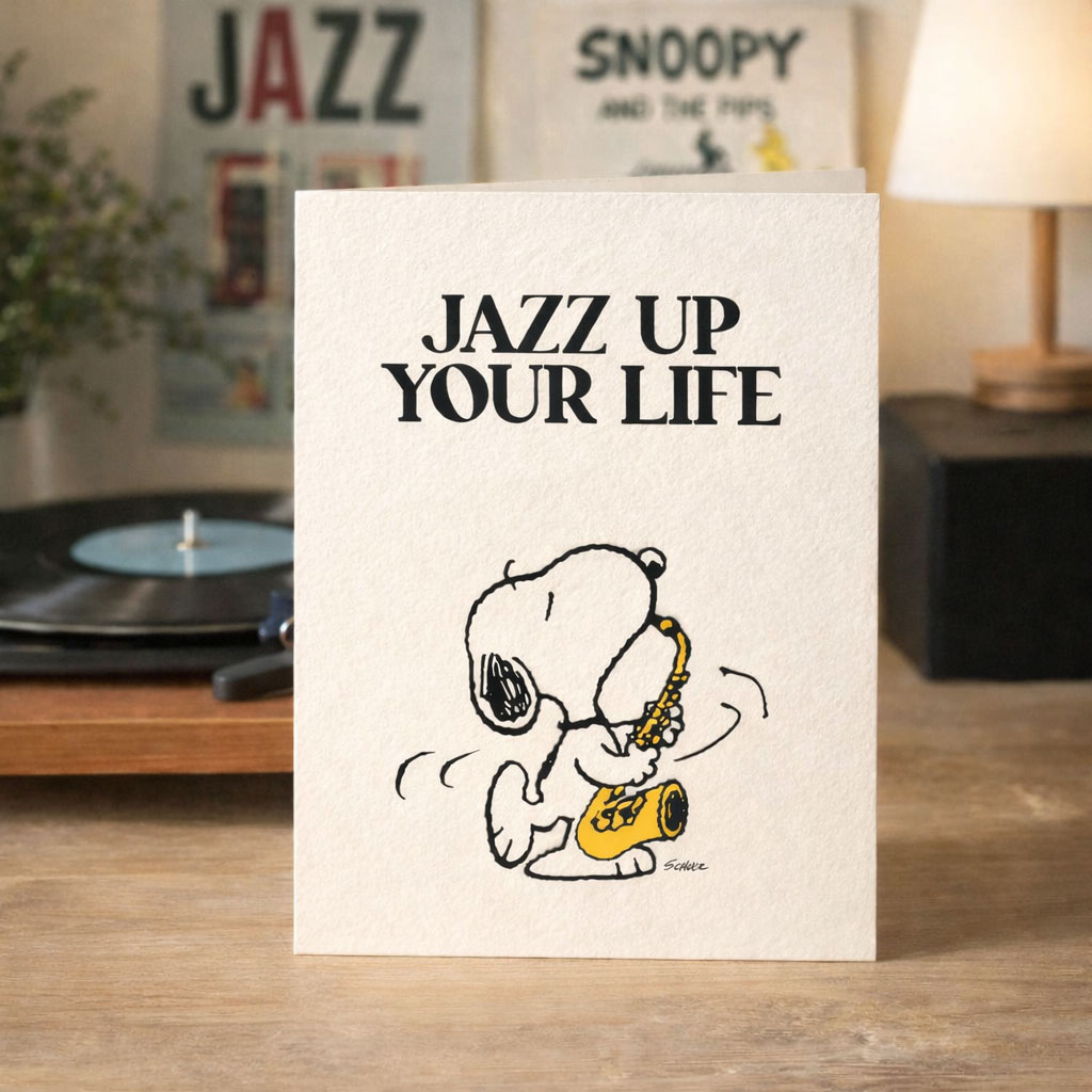 The Peanuts Doppelkarte Snoopy "Jazz up your Life" + Umschlag + Aufkleber von The Peanuts 