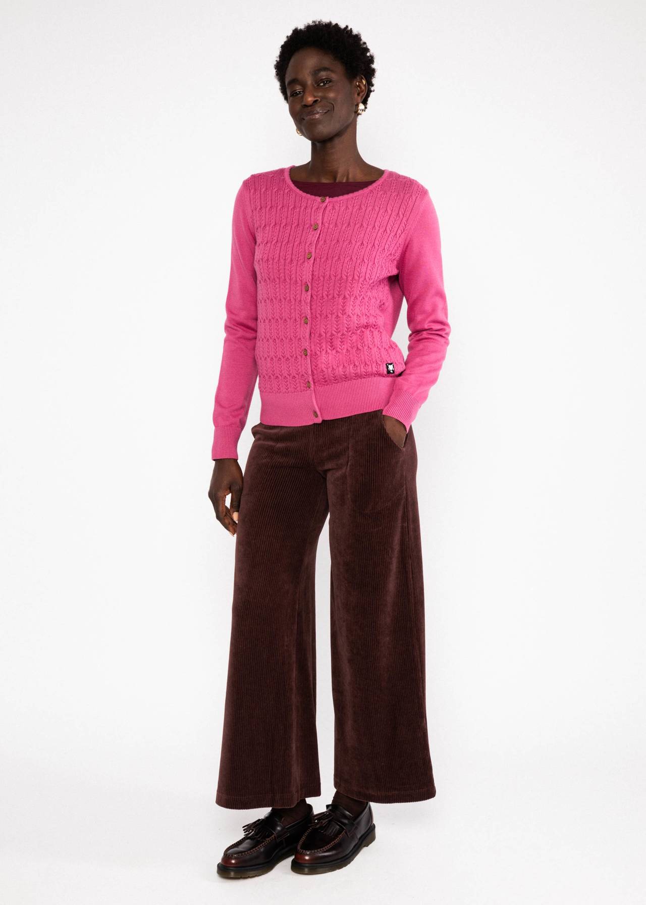 Blutsgeschwister Cardigan Save the Brave, folklore pink knit