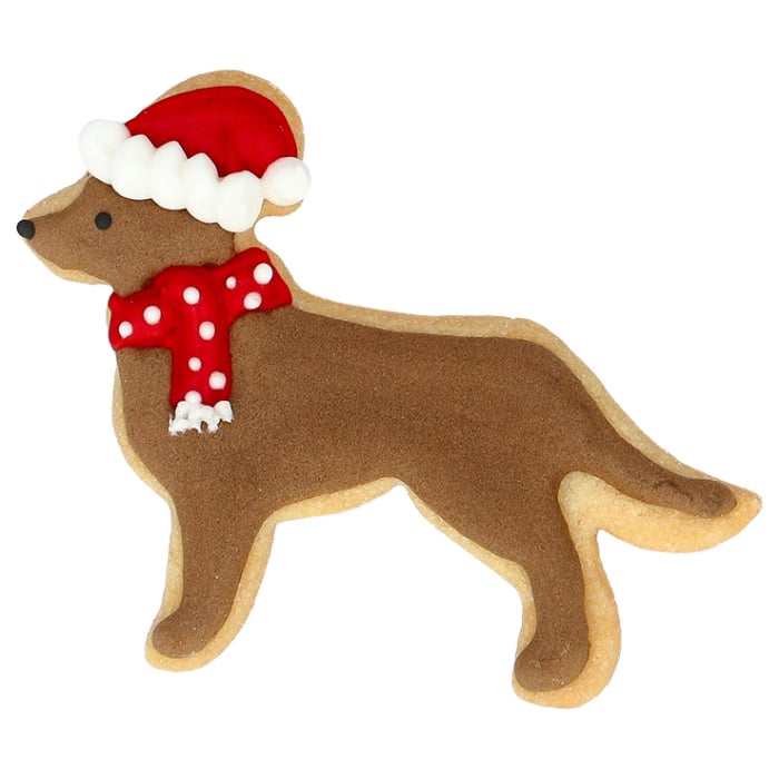 Ausstecherle Weihnachts-Retriever, 9 cm, Edelstahl von Birkmann, mit Innenprägung, Prägeausstecher, Ausstechform , Hund