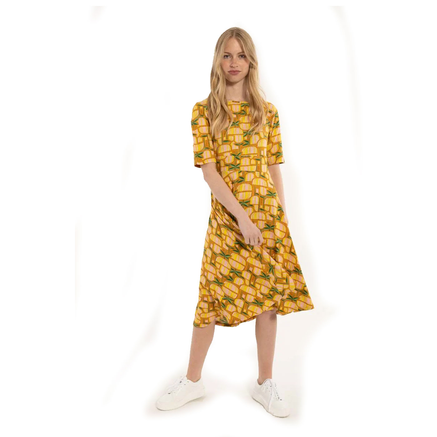 Danefæ Kleid Danecharlotte Slub Dress Yellow Mix GERMANITE 