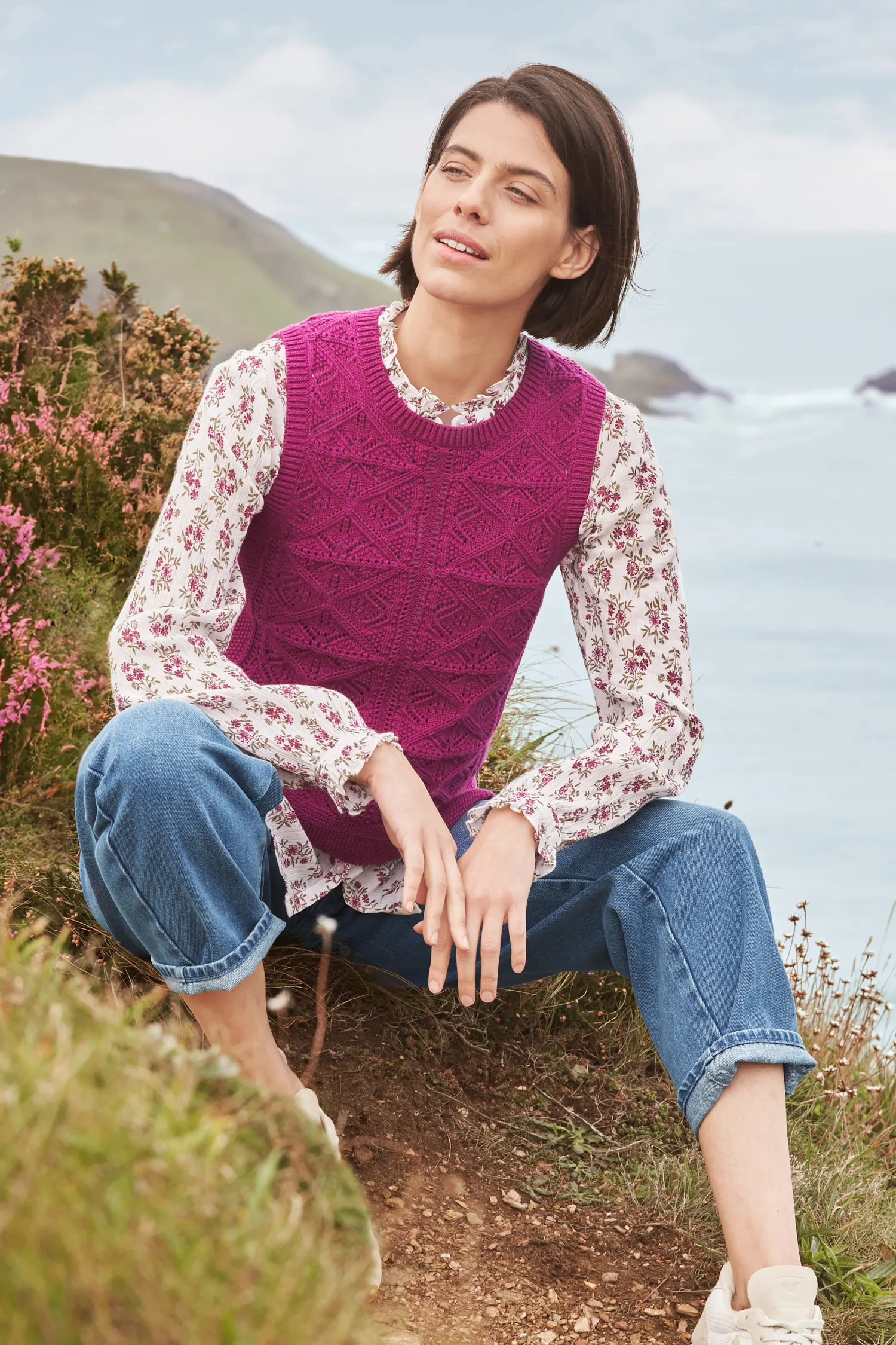 % SEASALT CORNWALL Pullunder Doe Path Vest-Cordial,  Bio-Baumwolle 