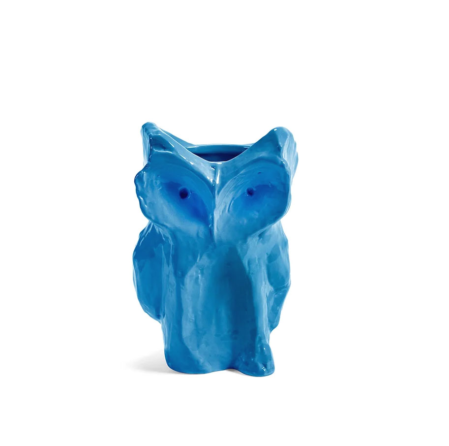 Eule Vase XS Blau After Midnight, Kollektion Midnight creatures von Marni, Höhe ca. 12 cm