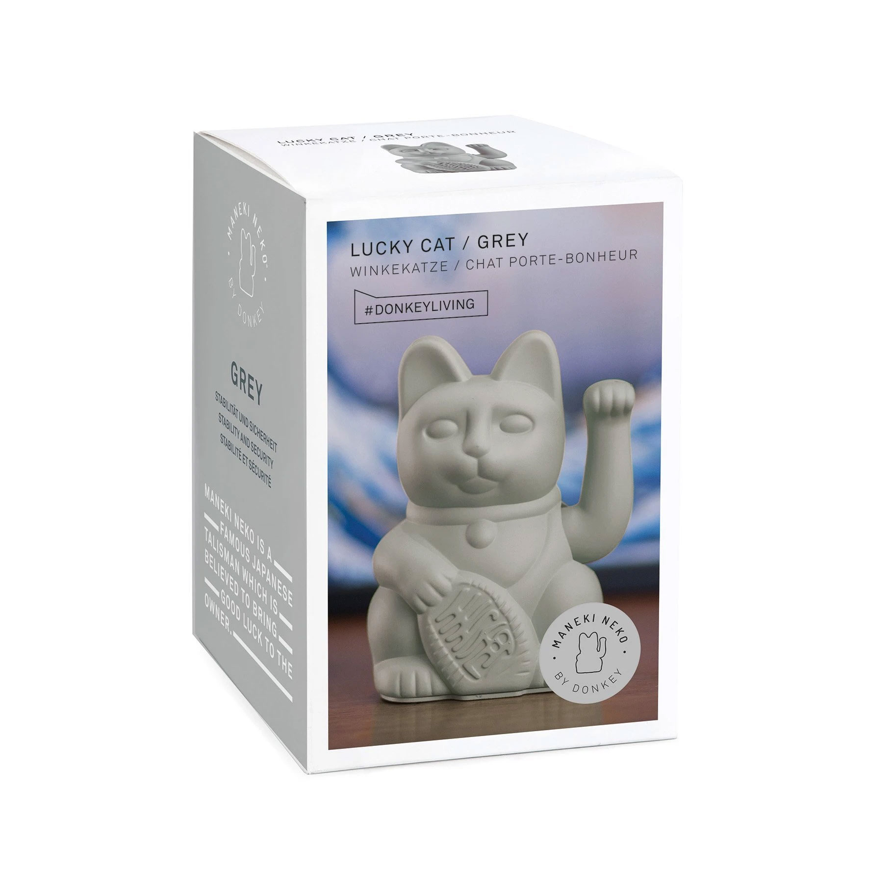 Lucky Cat / GRAU/ Winkekatze/Glückskatze von donkey products, Katze 