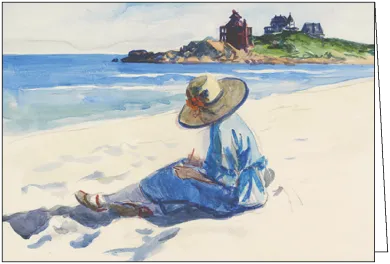 Edward Hopper Doppelkarte "Jo, am Strand von Good Harbor zeichnend, 1923,24" von Edward Hopper, Kunst