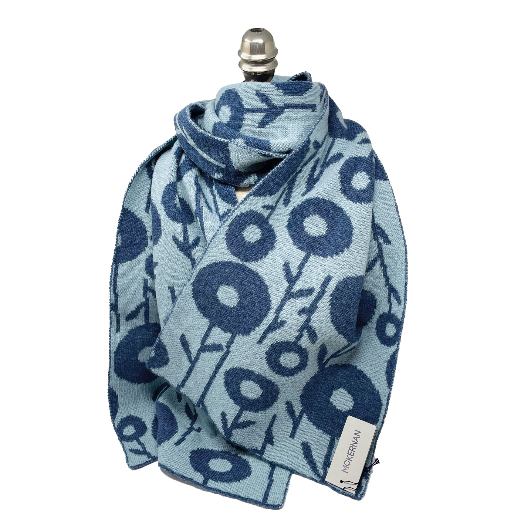McKernan Schal "BOLLO" RAW DENIM,  ca. 31 x 180 cm , 100 % Wolle   