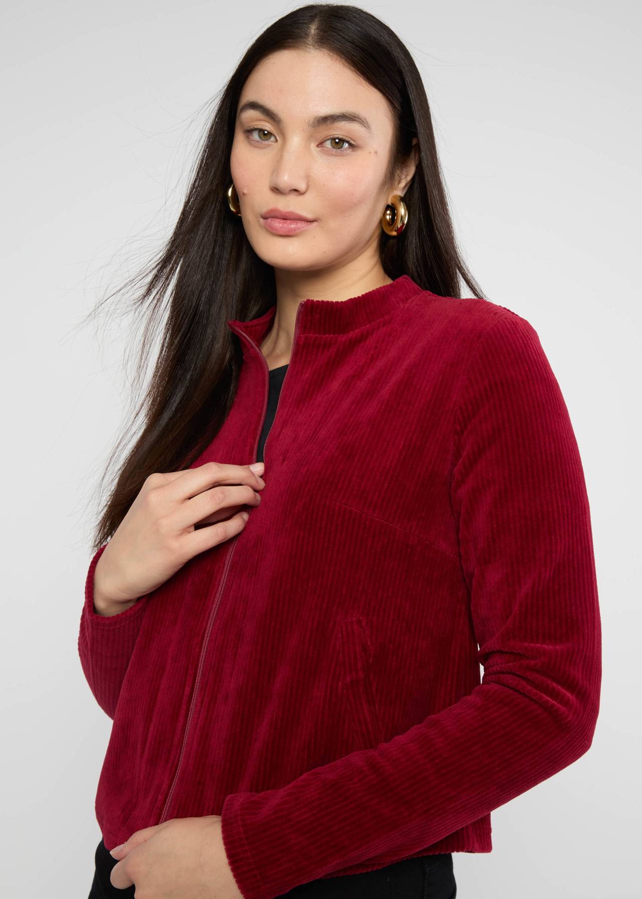 % Blutsgeschwister Jolly Zip up Jacke - fine needle red